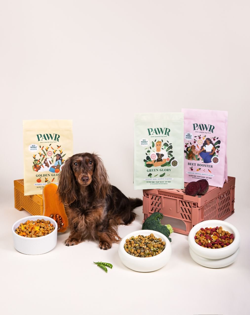 pawrful proeverij pakket - plantaardig hondenvoer